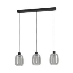 EGLO connect LED-hengelampe Molochio-Z, 3 lyskilder, svart, klar