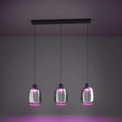 EGLO connect LED-hengelampe Molochio-Z, 3 lyskilder, svart, klar