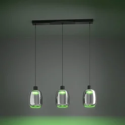 EGLO connect LED-hengelampe Molochio-Z, 3 lyskilder, svart, klar