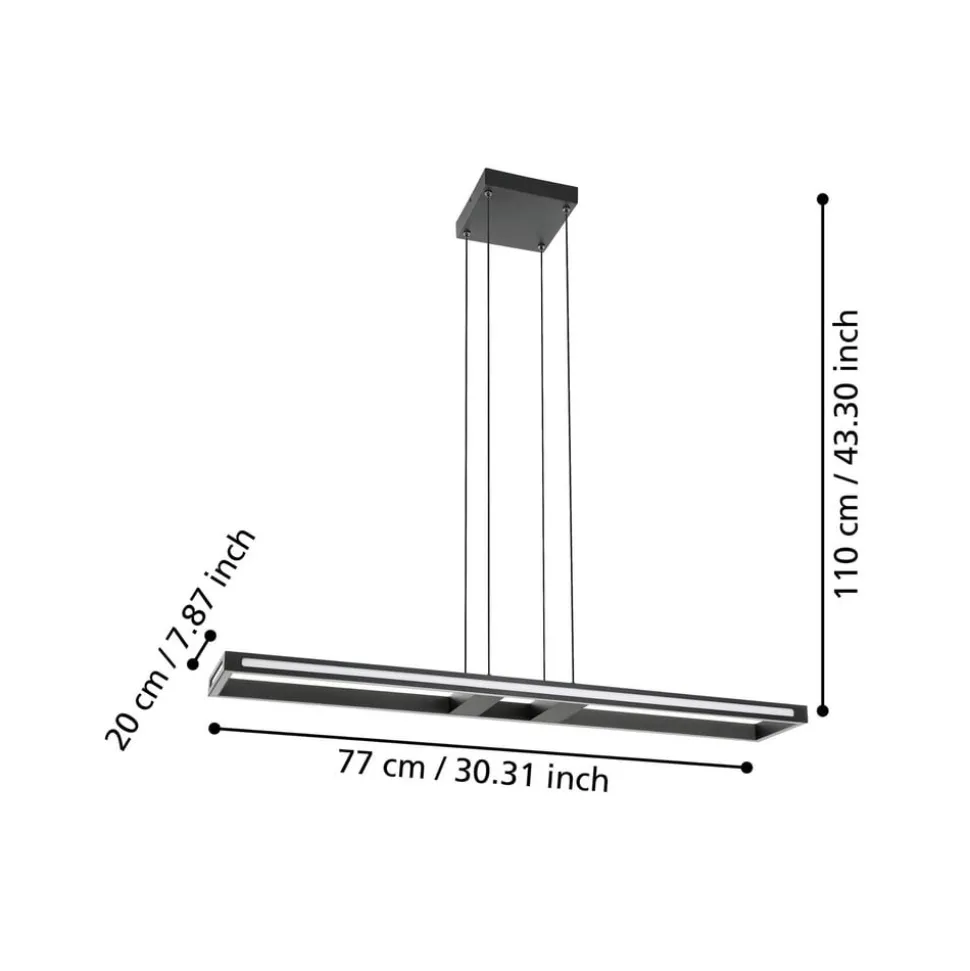 EGLO connect LED-hengelampe Savilanas-Z, CCT, svart