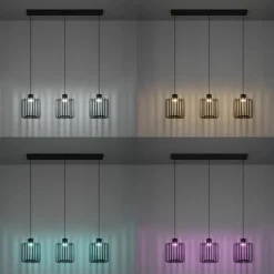 EGLO connect LED-hengelampe Ginestrone-Z, 3 lyskilder, svart