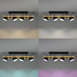 EGLO connect LED-taklampe Hornwood-Z, 4 lyskilder, svart