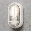Elmas utendørs vegglampe oval, hvit