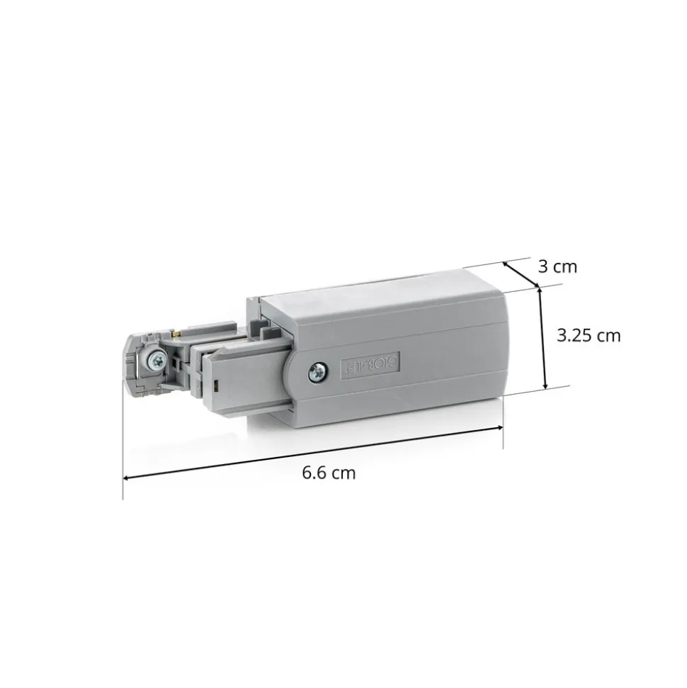 Endetilkobling høyre for strømskinne Noa grå