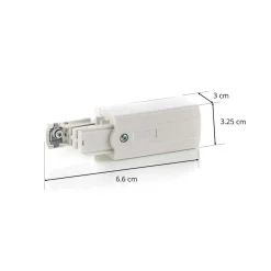 Endetilkobling høyre for strømskinne Noa hvit