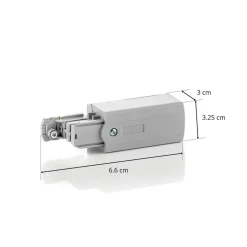 Endetilkobling venstre for strømskinne Noa grå