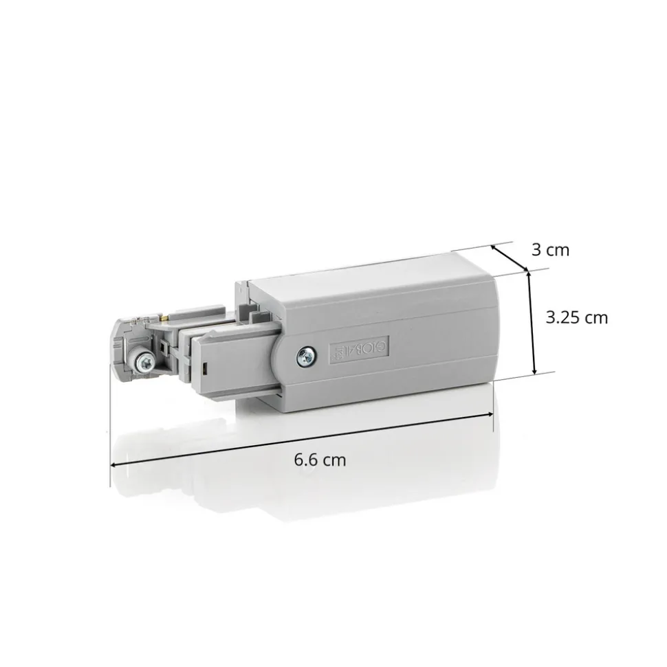 Endetilkobling venstre for strømskinne Noa grå