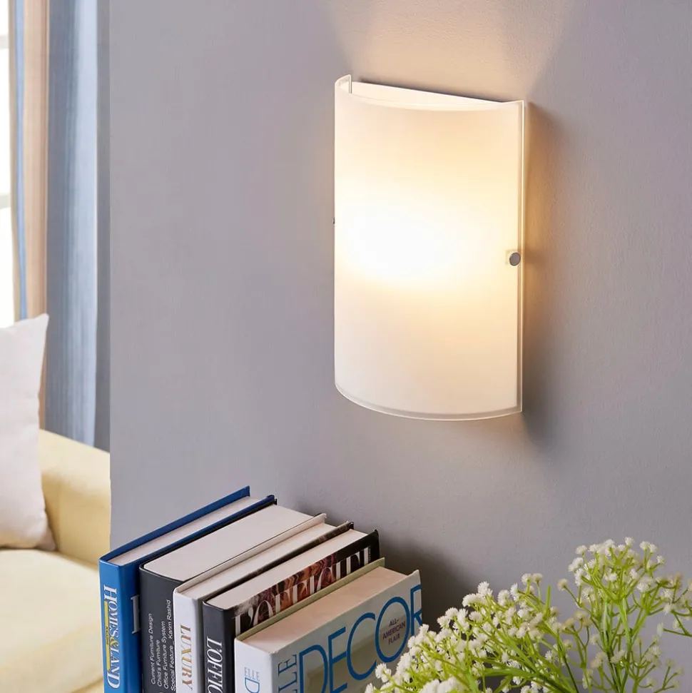 Enkel vegglampe Giulia i frostet glass