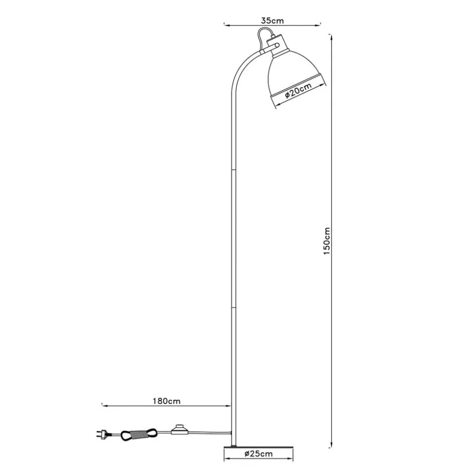 Erena gulvlampe, svingbart hode, lysegrønn