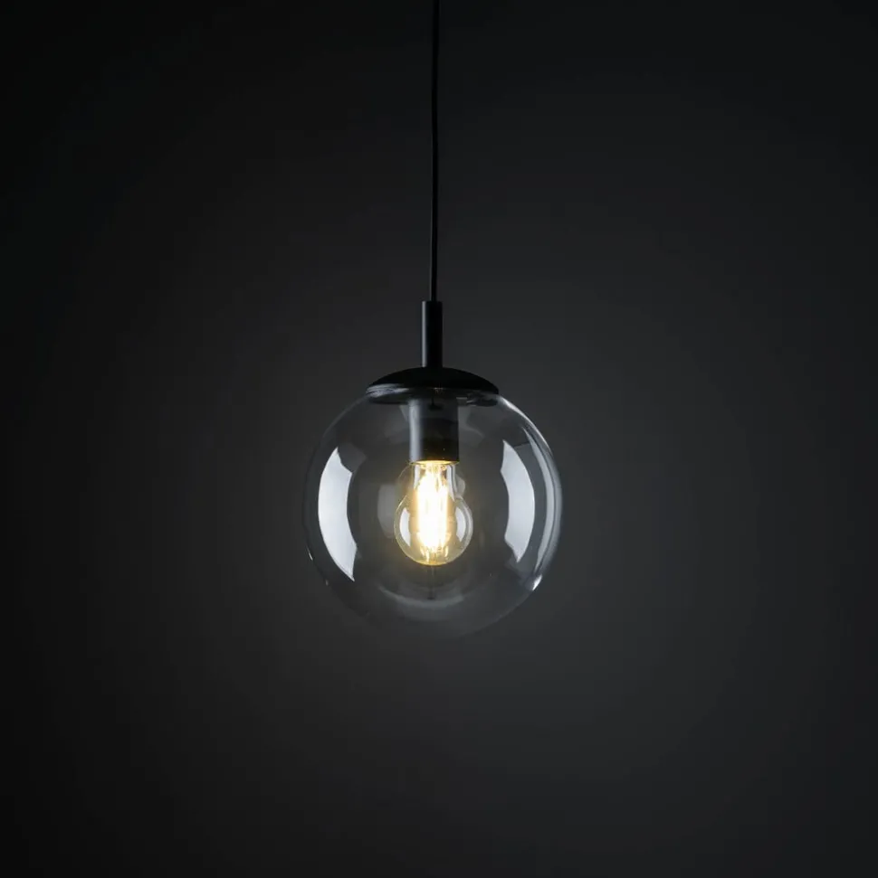 Esme hengelampe, Ø 30 cm, transparent, glass, globus, E27