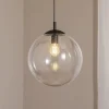 Esme hengelampe, Ø 35 cm, transparent, glass, globe, E27
