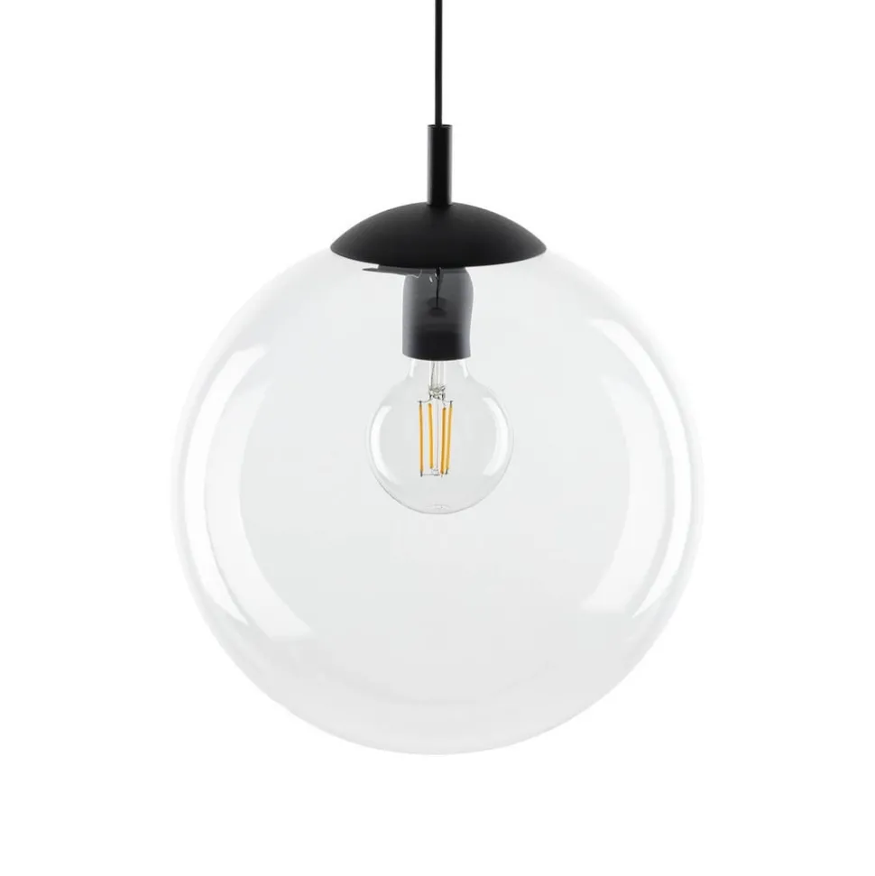 Esme hengelampe, Ø 35 cm, transparent, glass, globe, E27