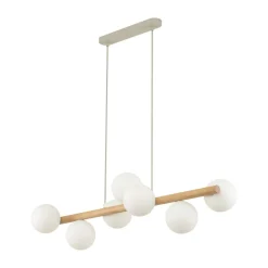 Estera hengelampe, opalglass, tre, 7 lyskilder