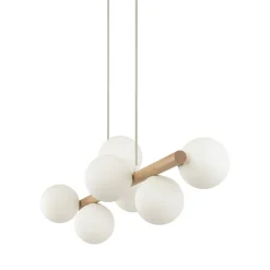 Estera hengelampe, opalglass, tre, 7 lyskilder