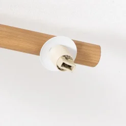 Estera taklampe, opalt glass, tre, 3 lyskilder