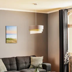 Euluna Trio hengelampe beige/akvamarin/écru Ø45cm