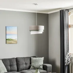 Euluna Trio hengelampe beige/akvamarin/écru Ø45cm