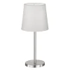 Eve bordlampe med stoffskjerm, matt nikkel/hvit