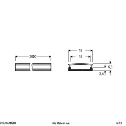 EVN APFLAT4 alum.-profil, 200cm U-profil, bøyelig