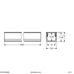 EVN APFLAT7 alum.-profil 200cm, U-profil, alu