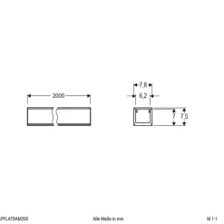 EVN APFLAT6 alum.-profil 200cm, U-profil, smal