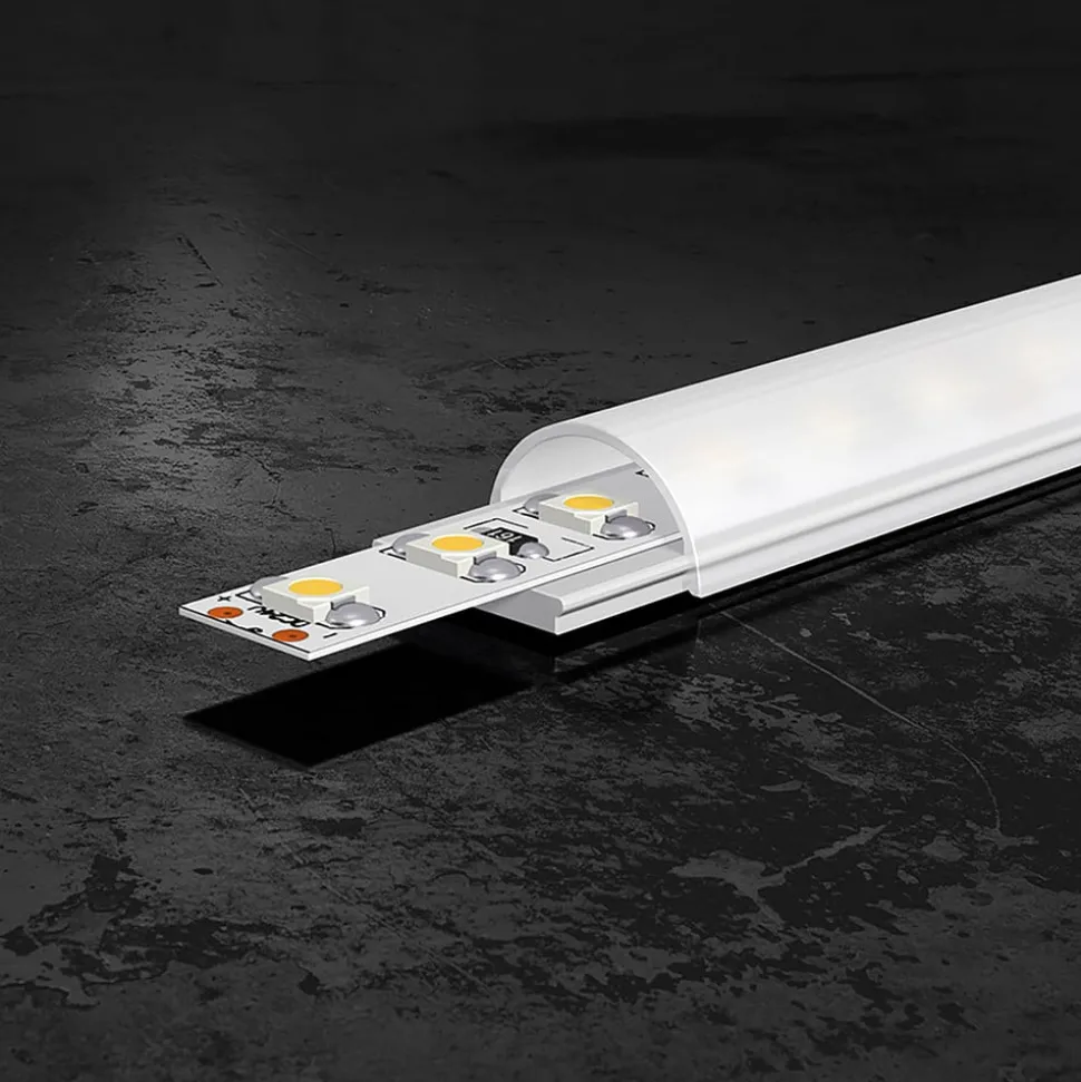 EVN APFLAT5 alum.-profil, 200cm, halvrundt deksel