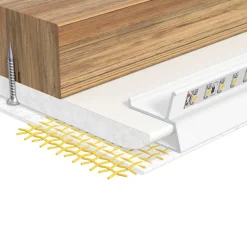 EVN APTBU alu.-profil rettet mot veggen 100cm hvit