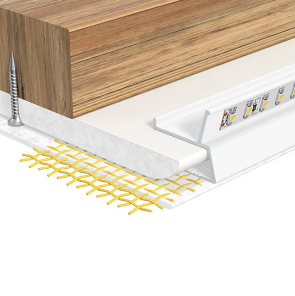 EVN APTBU alu.-profil rettet mot veggen 100cm hvit