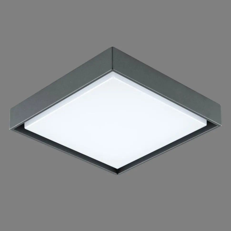 EVN LED utendørs taklampe Tectum, 24x24 cm, antrasitt, 110°, 110
