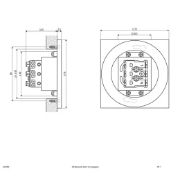 EVN LQ230 LED innfelt vegglampe direkte stål