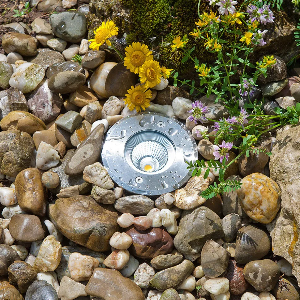 EVN Meerkat, rund, 60°, stål, 6W, 3.000 K