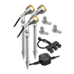 EVN P68123502-3 utendørs LED-spot, 3 stk, 3 000 K