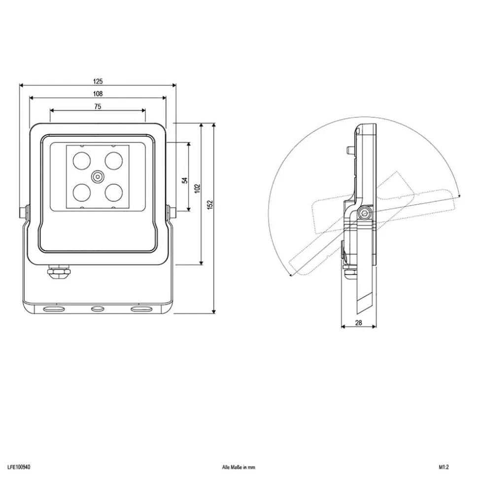 EVN Panthera utendørs LED-spot IP65 10W 4 000K
