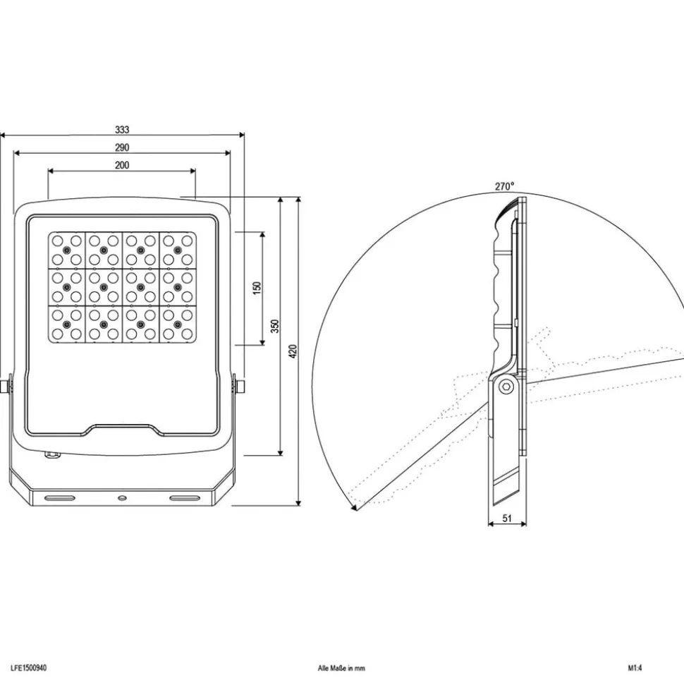 EVN Panthera utendørs LED-spot IP65 150W 4000K