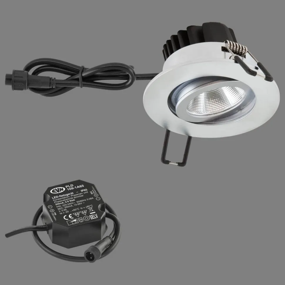 EVN PC65 utendørs innfelte lysarmaturer runde 3000K krom matt