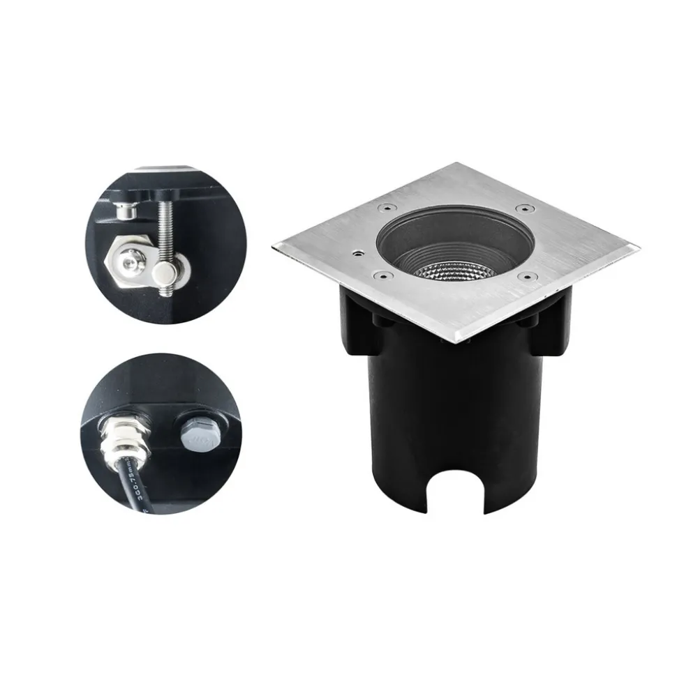 EVN Pentola innbyggingslampe stål 13,5x13,5 3.000K