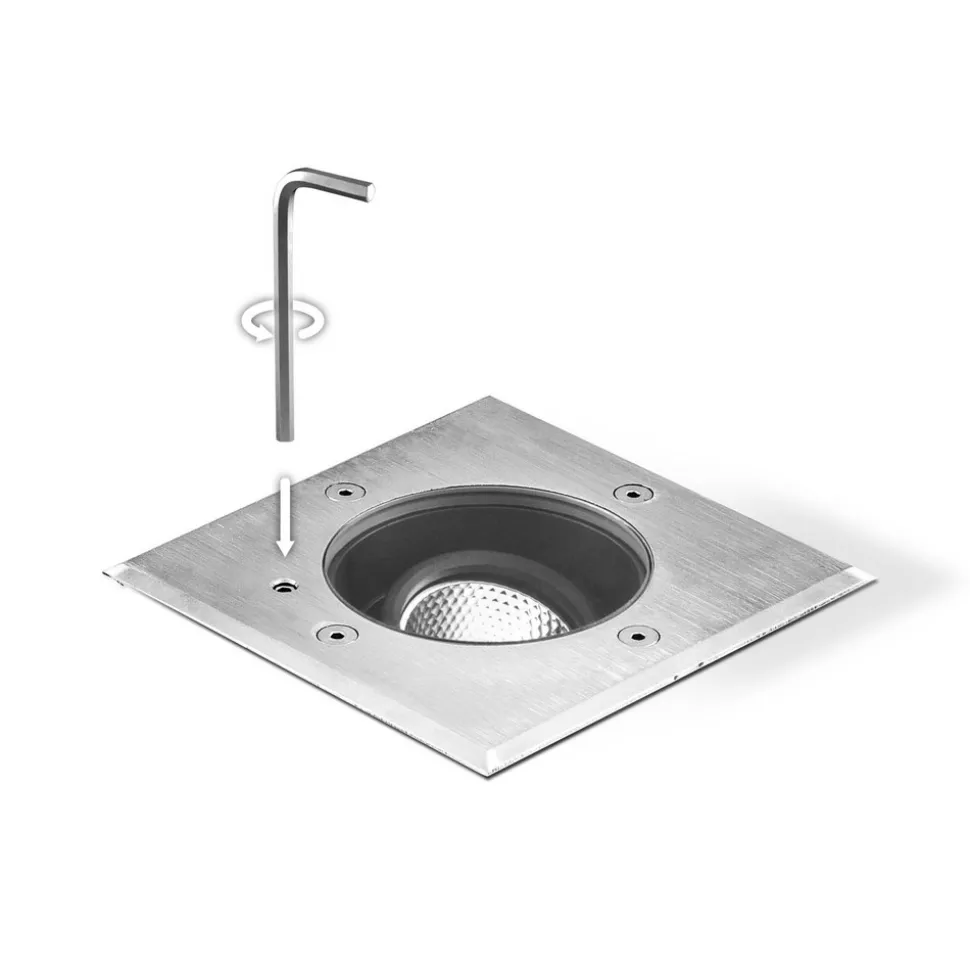 EVN Pentola innbyggingslampe stål 13,5x13,5 3.000K