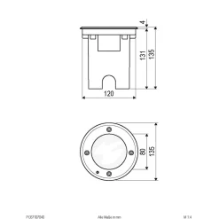 EVN Pentola innbyggingslampe stål Ø13,5cm 4.000K