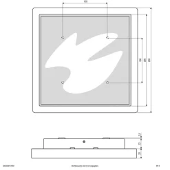 EVN Tectum LED utendørs taklampe kantet med glass