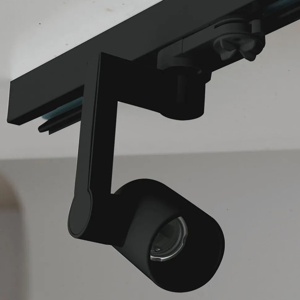 express 3-fase skinne spotlight, E27, svart