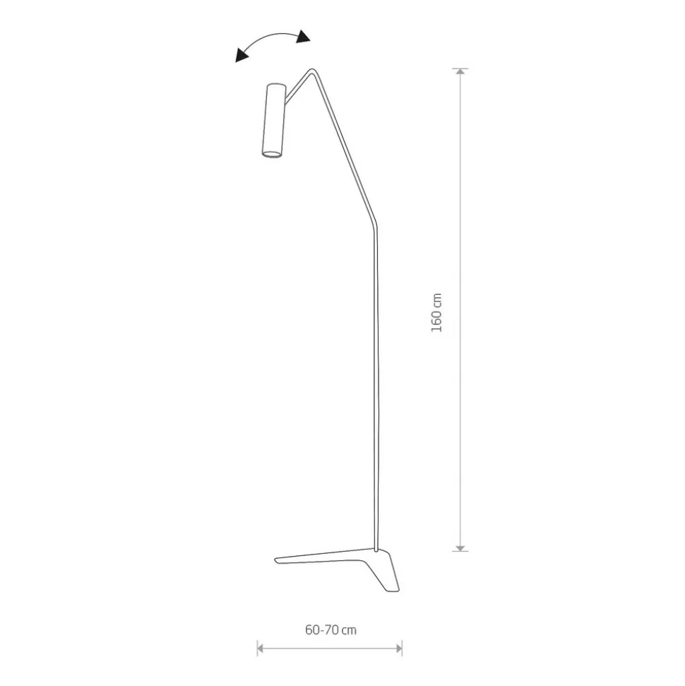 Eye Super gulvlampe med bevegelig hode, svart