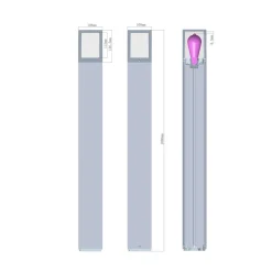 Facado II veilampe, høyde 100 cm, kantet, mørkegrå/opal