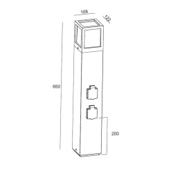 Facado stikkontaktsøyle, høyde 65 cm