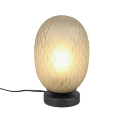 Facette bordlampe, grønn, høyde 29 cm, glass, E27