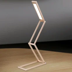 Falto LED oppladbar bordlampe, gullfarget, aluminium, justerbar