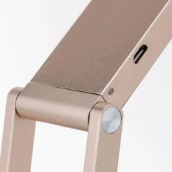 Falto LED oppladbar bordlampe, gullfarget, aluminium, justerbar