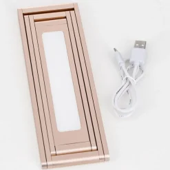 Falto LED oppladbar bordlampe, gullfarget, aluminium, justerbar