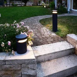 Faro LED-gatelampe, høyde 100 cm, mørkegrå, DALI, 3 000 K