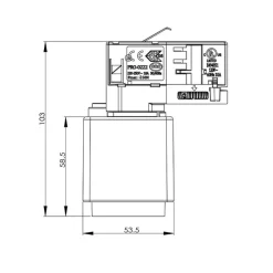 3-fase skinne D Adapter for linjeuttak, svart, 1380 W