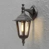 Firenze utendørs vegglampe, svart, fatning nederst, 36 cm
